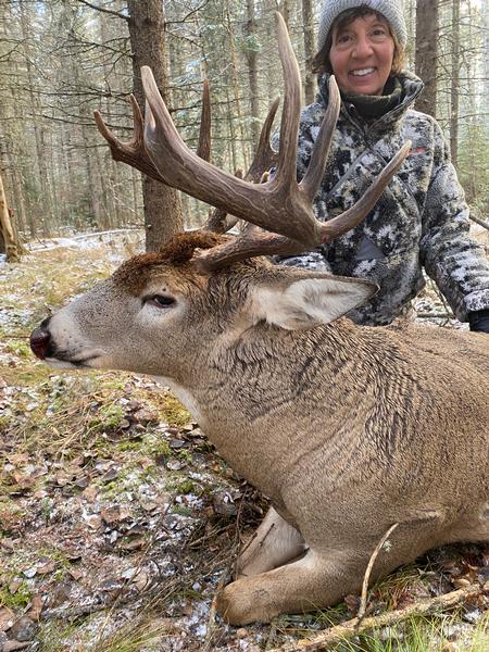 First woman whitetail hunter